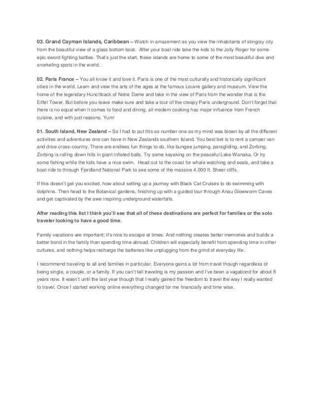 10 Best Travel Destinations in the World for Families