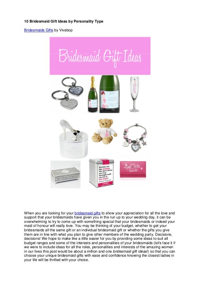 10 Bridesmaid Gift Ideas by Personality Type