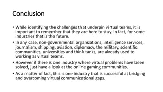 10 challenges of a virtual team | PPT