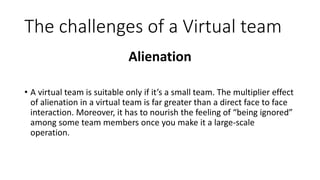 10 challenges of a virtual team | PPT