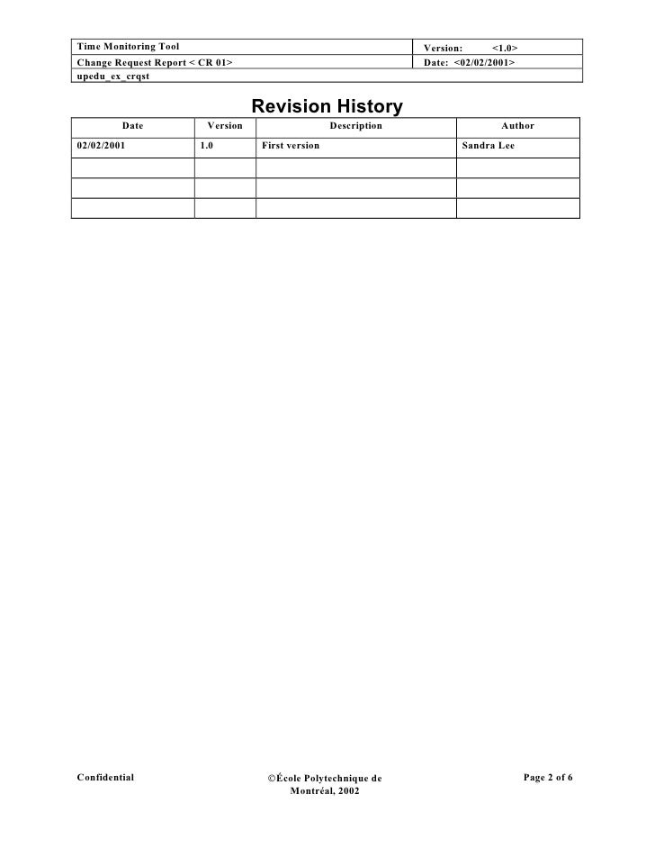 requirement change request template change request template