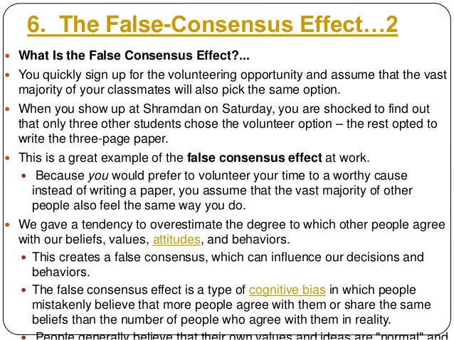 Ross false consensus effect study picture