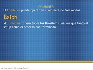 COMBINER  El  Combiner  puede operar en cualquiera de tres modos El  Combiner  libera todos los flowitems una vez que tanto el setup como el proceso han terminado. Batch 