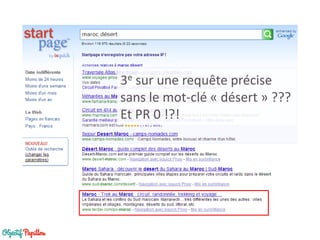 3e sur une requête précise
sans le mot-clé « désert » ???
Et PR 0 !?!
 