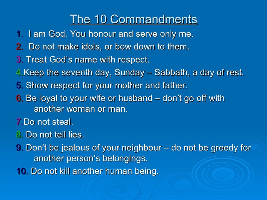 Ten Commandments Slideshow The 10 Commandments And What They Mean – BOVS
