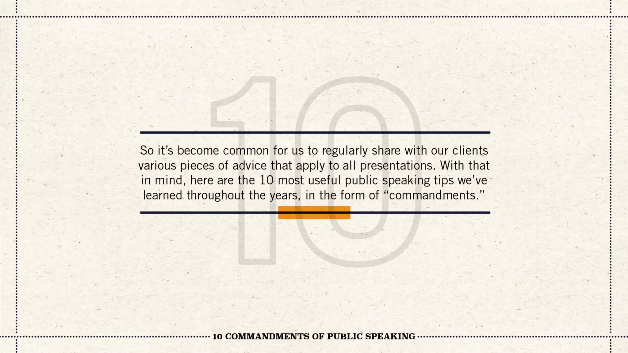 10 Commandments of Public Speaking