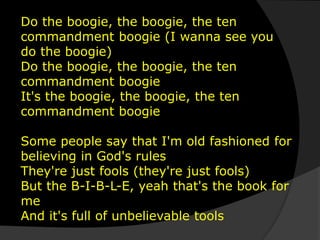 10 commandments boogie | PPTX