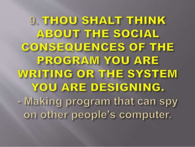 10 commandments of computer ethics with example