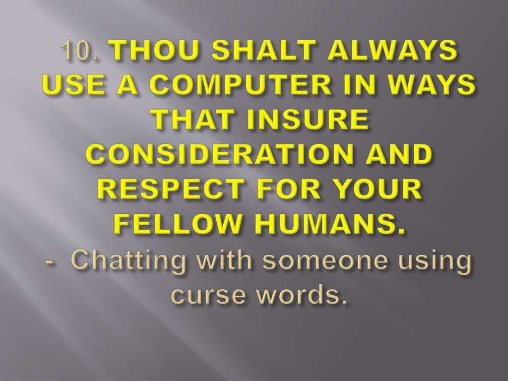 10 commandments of computer ethics with example