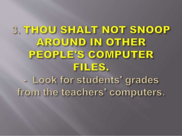 10 commandments of computer ethics with example