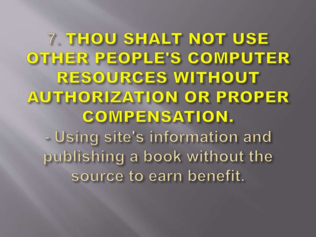 10 commandments of computer ethics with example