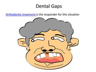 Dental Gaps
Orthodontic treatment is the responder for this situation
 