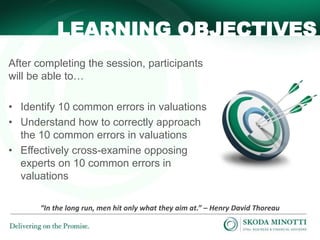 10 Common Errors in Valuations and How to Effectively Cross-Examine ...