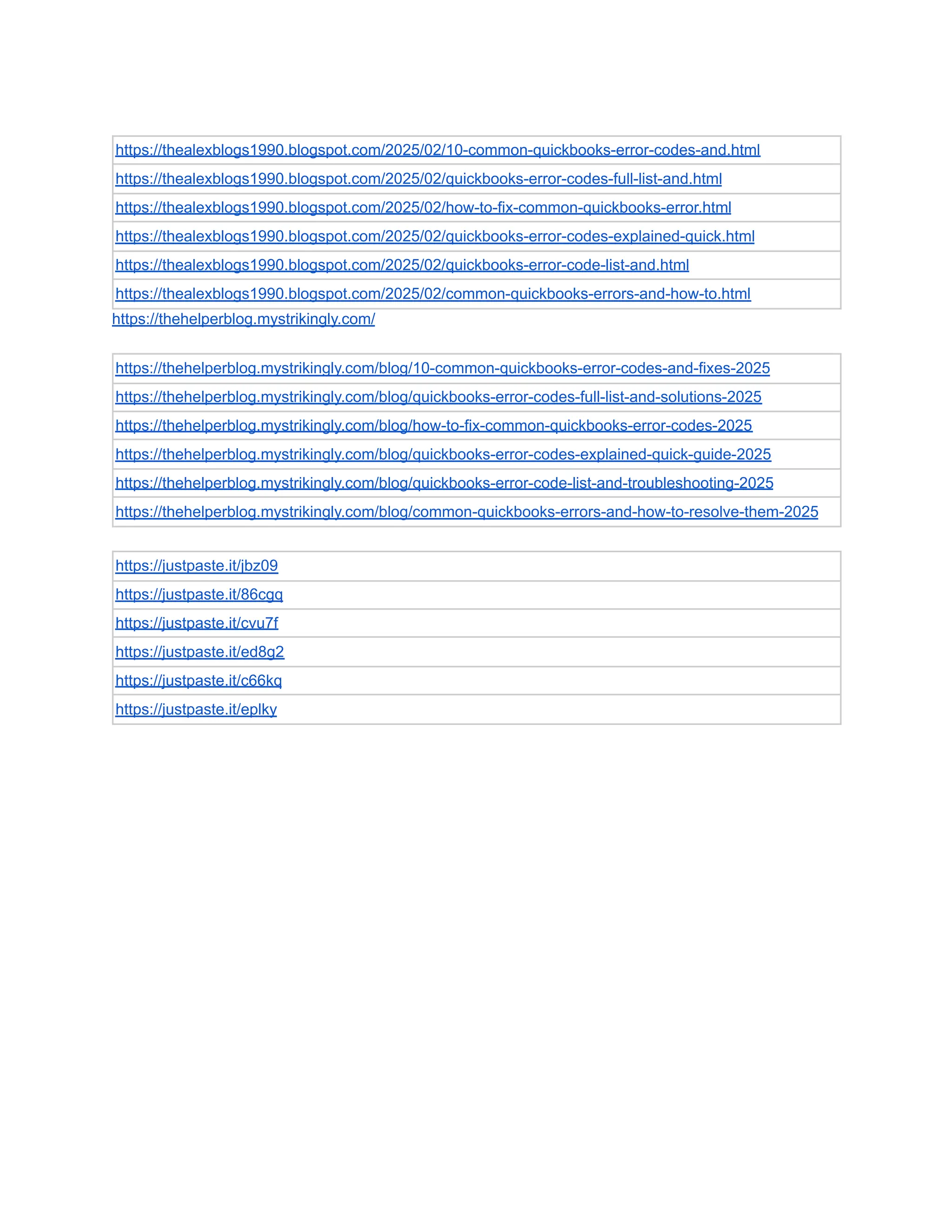 https://thealexblogs1990.blogspot.com/2025/02/10-common-quickbooks-error-codes-and.html
https://thealexblogs1990.blogspot.com/2025/02/quickbooks-error-codes-full-list-and.html
https://thealexblogs1990.blogspot.com/2025/02/how-to-fix-common-quickbooks-error.html
https://thealexblogs1990.blogspot.com/2025/02/quickbooks-error-codes-explained-quick.html
https://thealexblogs1990.blogspot.com/2025/02/quickbooks-error-code-list-and.html
https://thealexblogs1990.blogspot.com/2025/02/common-quickbooks-errors-and-how-to.html
https://thehelperblog.mystrikingly.com/
https://thehelperblog.mystrikingly.com/blog/10-common-quickbooks-error-codes-and-fixes-2025
https://thehelperblog.mystrikingly.com/blog/quickbooks-error-codes-full-list-and-solutions-2025
https://thehelperblog.mystrikingly.com/blog/how-to-fix-common-quickbooks-error-codes-2025
https://thehelperblog.mystrikingly.com/blog/quickbooks-error-codes-explained-quick-guide-2025
https://thehelperblog.mystrikingly.com/blog/quickbooks-error-code-list-and-troubleshooting-2025
https://thehelperblog.mystrikingly.com/blog/common-quickbooks-errors-and-how-to-resolve-them-2025
https://justpaste.it/jbz09
https://justpaste.it/86cgq
https://justpaste.it/cvu7f
https://justpaste.it/ed8g2
https://justpaste.it/c66kq
https://justpaste.it/eplky
 