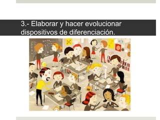 3.- Elaborar y hacer evolucionar
dispositivos de diferenciación.
 