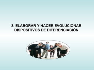 3. ELABORAR Y HACER EVOLUCIONAR
DISPOSITIVOS DE DIFERENCIACIÓN
 