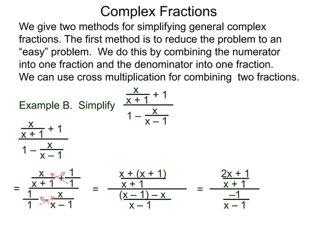10 complex fractions x | PPT