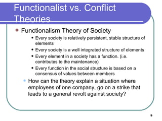 functionalism vs conflict theory