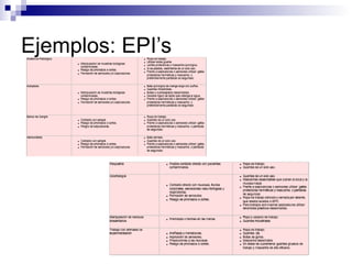 Ejemplos: EPI’s
 