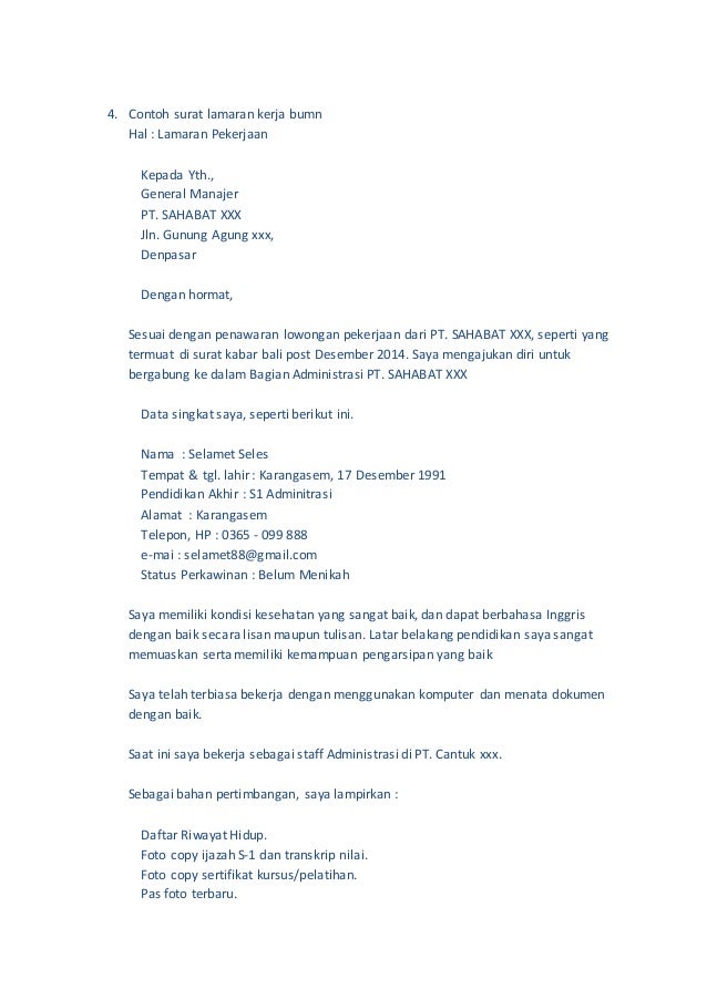 Contoh Surat Lamaran Kerja Pt Xl Axiata - Contoh 84