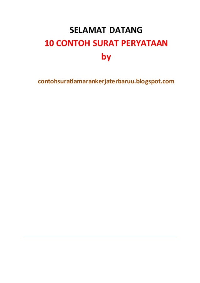 10 Contoh Surat Pernyataan Terbaru