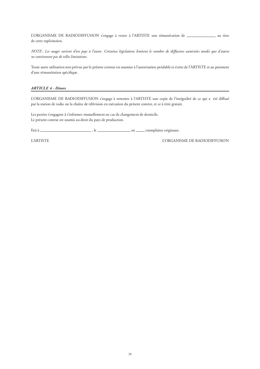 Modèle Gratuit Contrat De Travail Extra En Restauration