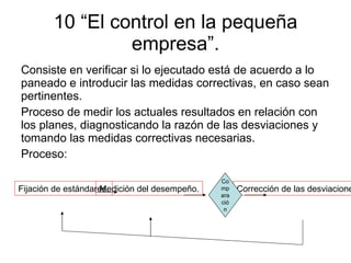 10 “El control en la pequeña empresa”. ,[object Object]