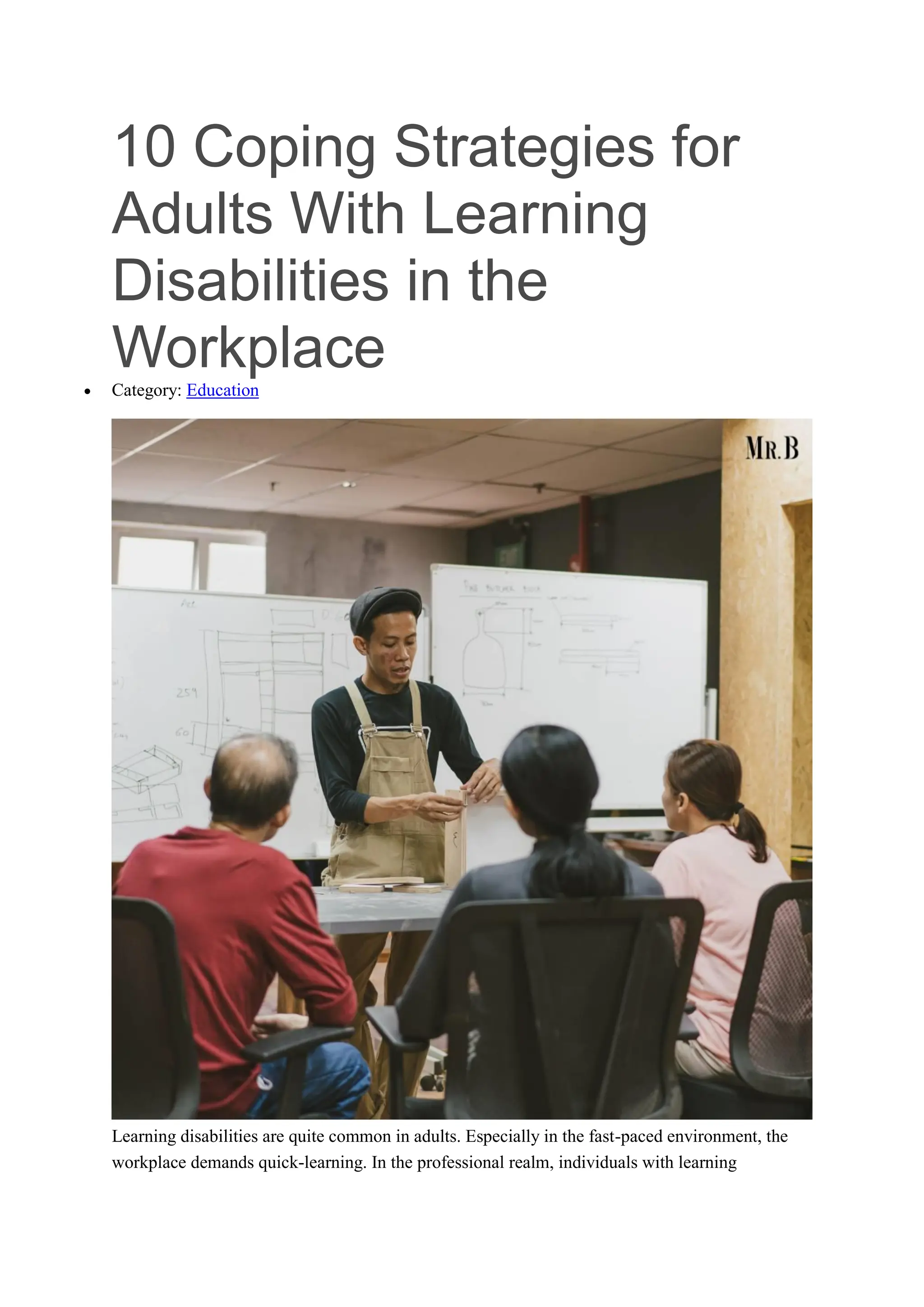 10 Coping Strategies for Adults With Learning Disabilities in the ...