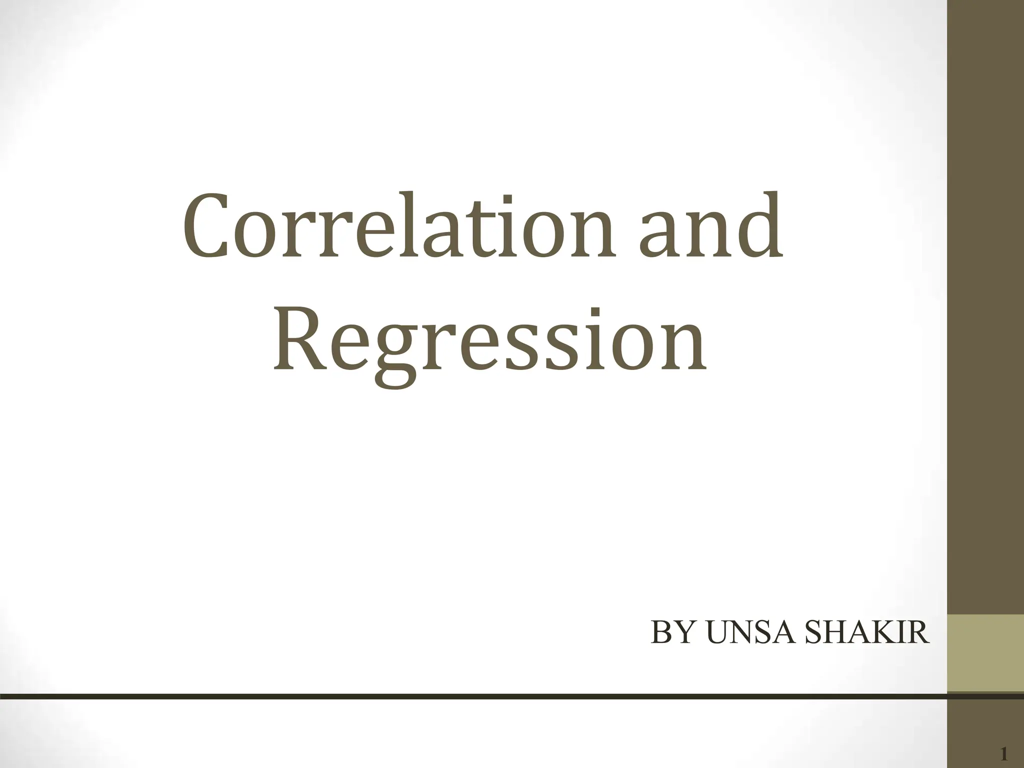 Regression And Correlation In Statistics