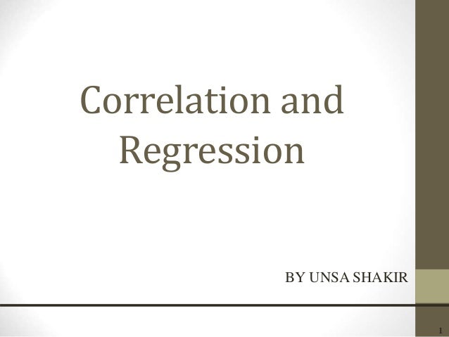 Correlation And Regression