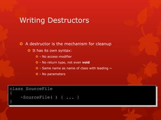 Module 10 : creating and destroying objects | PPTX