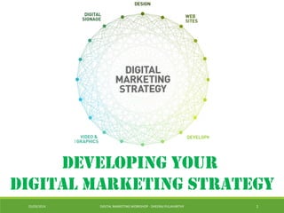15/03/2014 DIGITAL MARKETING WORKSHOP - DHEERAJ PULAVARTHY 1
Developing your
Digital Marketing Strategy
 