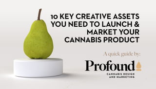 10 KEY CREATIVE ASSETS
YOU NEED TO LAUNCH &
MARKET YOUR
CANNABIS PRODUCT
A quick guide by:
 