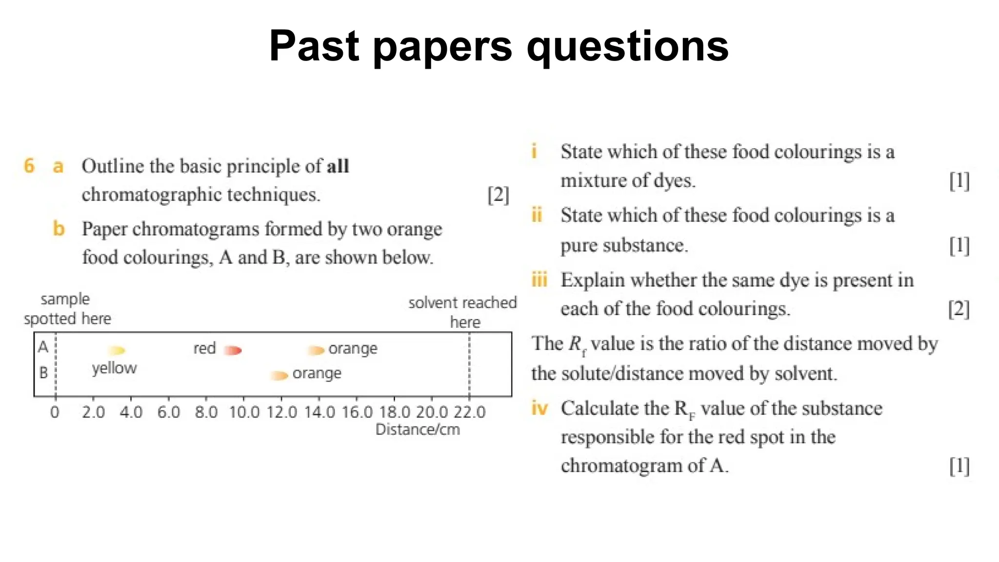 Past papers questions
 