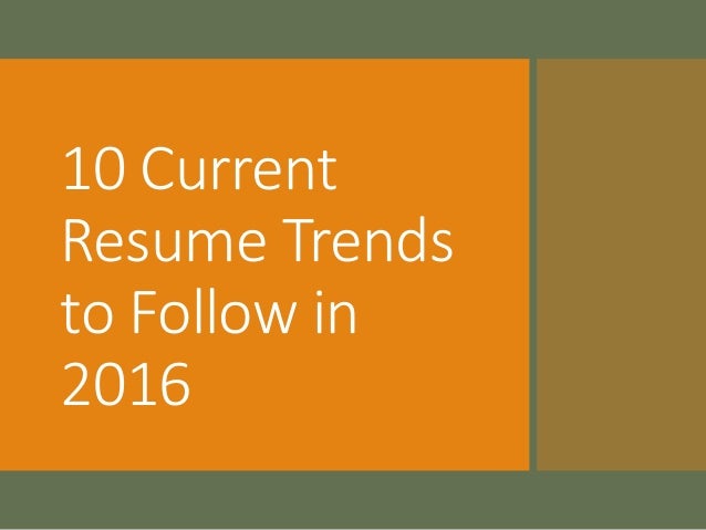 what does a current resume look like