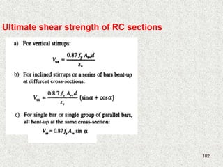 102
Ultimate shear strength of RC sections
 