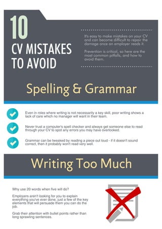 10 CV Mistakes To Avoid