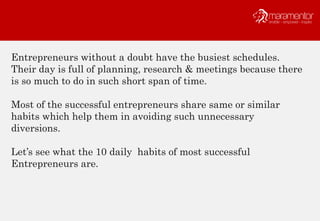 10 daily habits of most successful entrepreneurs | PPTX