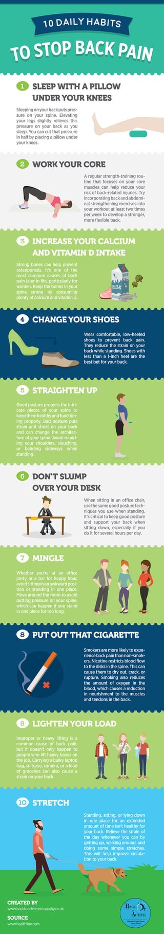 10 daily habits to stop back pain