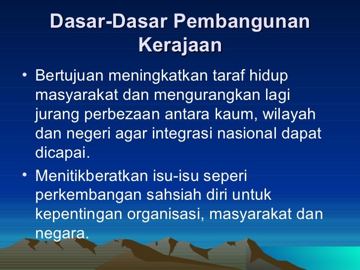 dasar kerajaan malaysia 2017