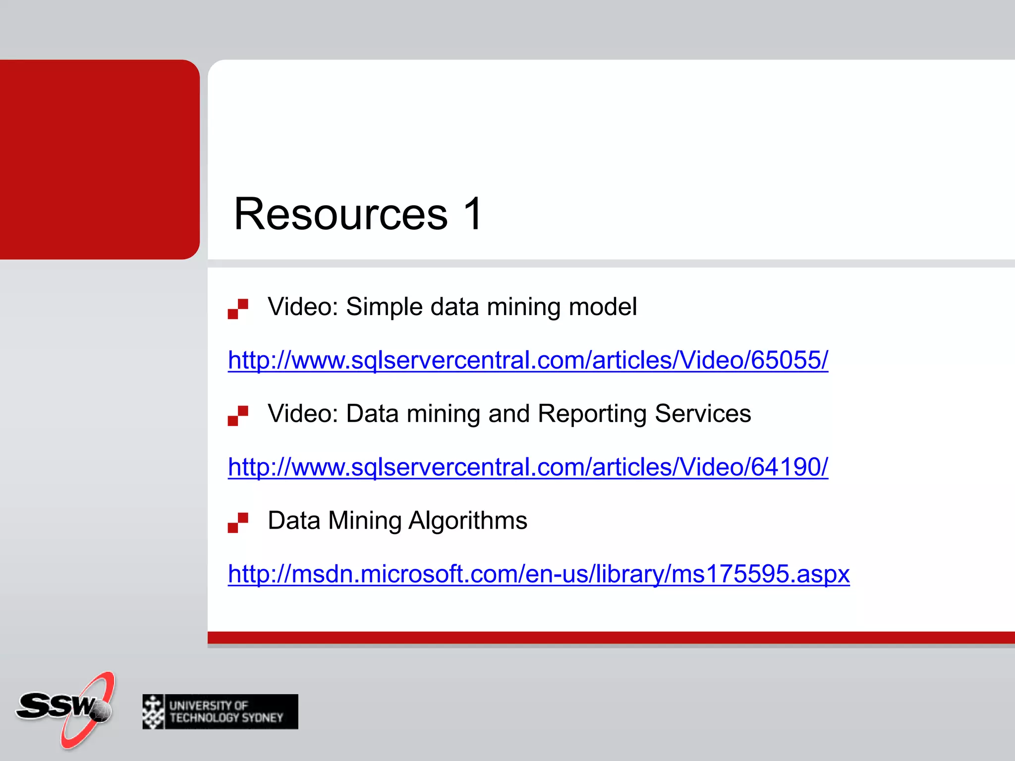 Train station / airport Who is the bad guyFarmers Find the best cropsSupermarket Find to figure out how to get you to buy more, where the expensive itemsOther usages of data miningFind patterns - Profiling