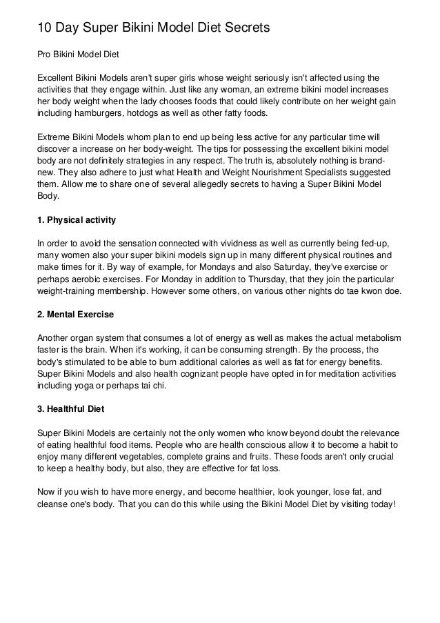 Model diet secrets