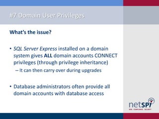 10 Deadly Sins of SQL Server Configuration - APPSEC CALIFORNIA 2015 | PDF