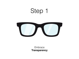 Step 1
Embrace
Transparency
 