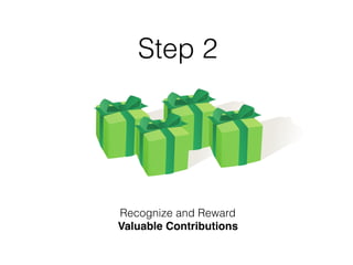 Step 2
Recognize and Reward
Valuable Contributions
 