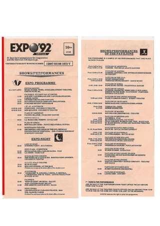 Programa del 10 de junio de EXPO 92