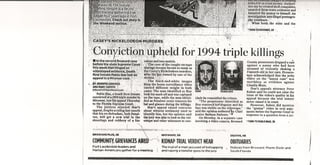 Conviction Upheld for 1994 triple killings