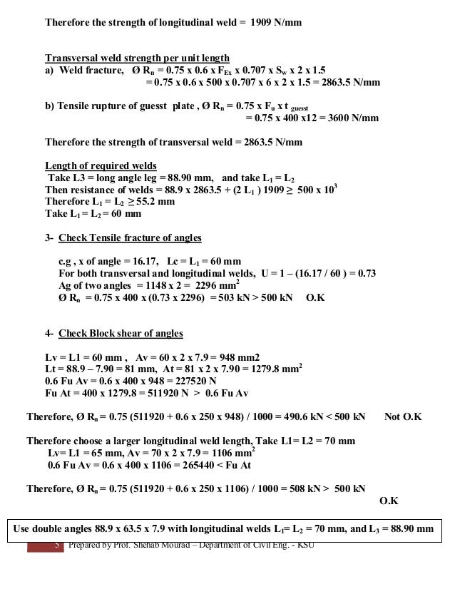 10 Design Of Tension Member With Bolted Connection Steel Structural