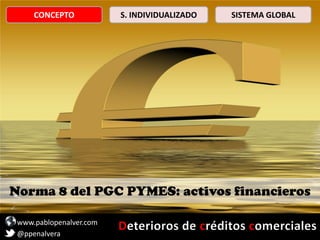 www.pablopenalver.com
@ppenalvera
CONCEPTO S. INDIVIDUALIZADO SISTEMA GLOBAL
Norma 8 del PGC PYMES: activos financieros
 