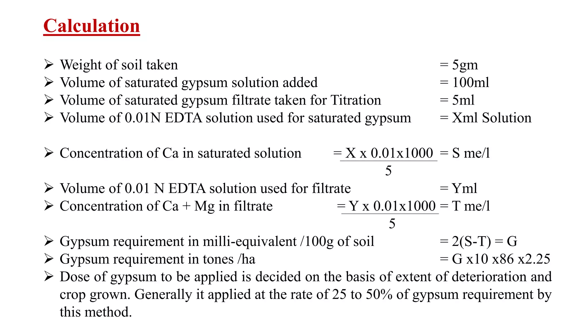 Determination of gypsum requirement of alkali soil PPT